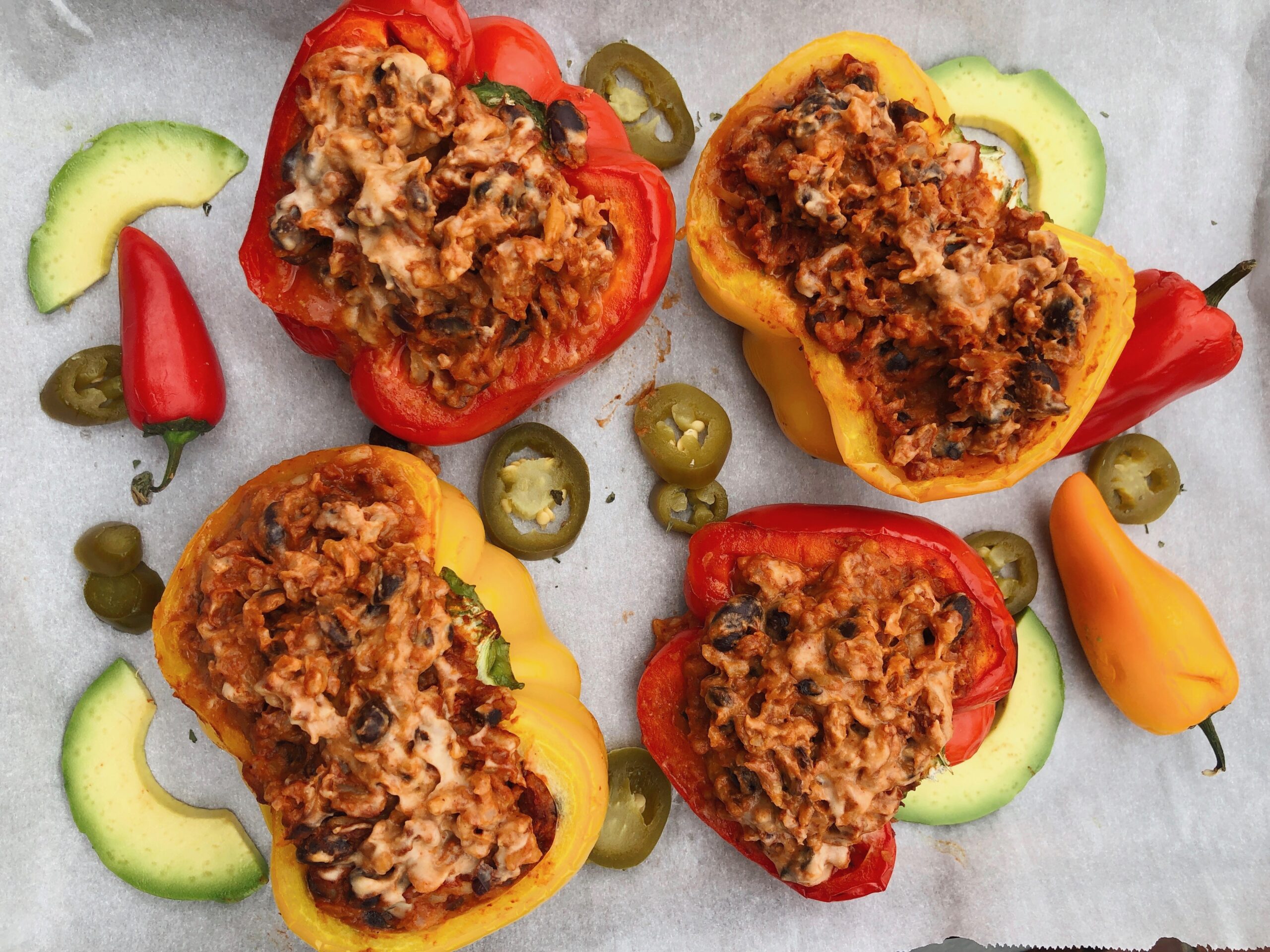Stuffed Bell Peppers with Black Beans and Rice