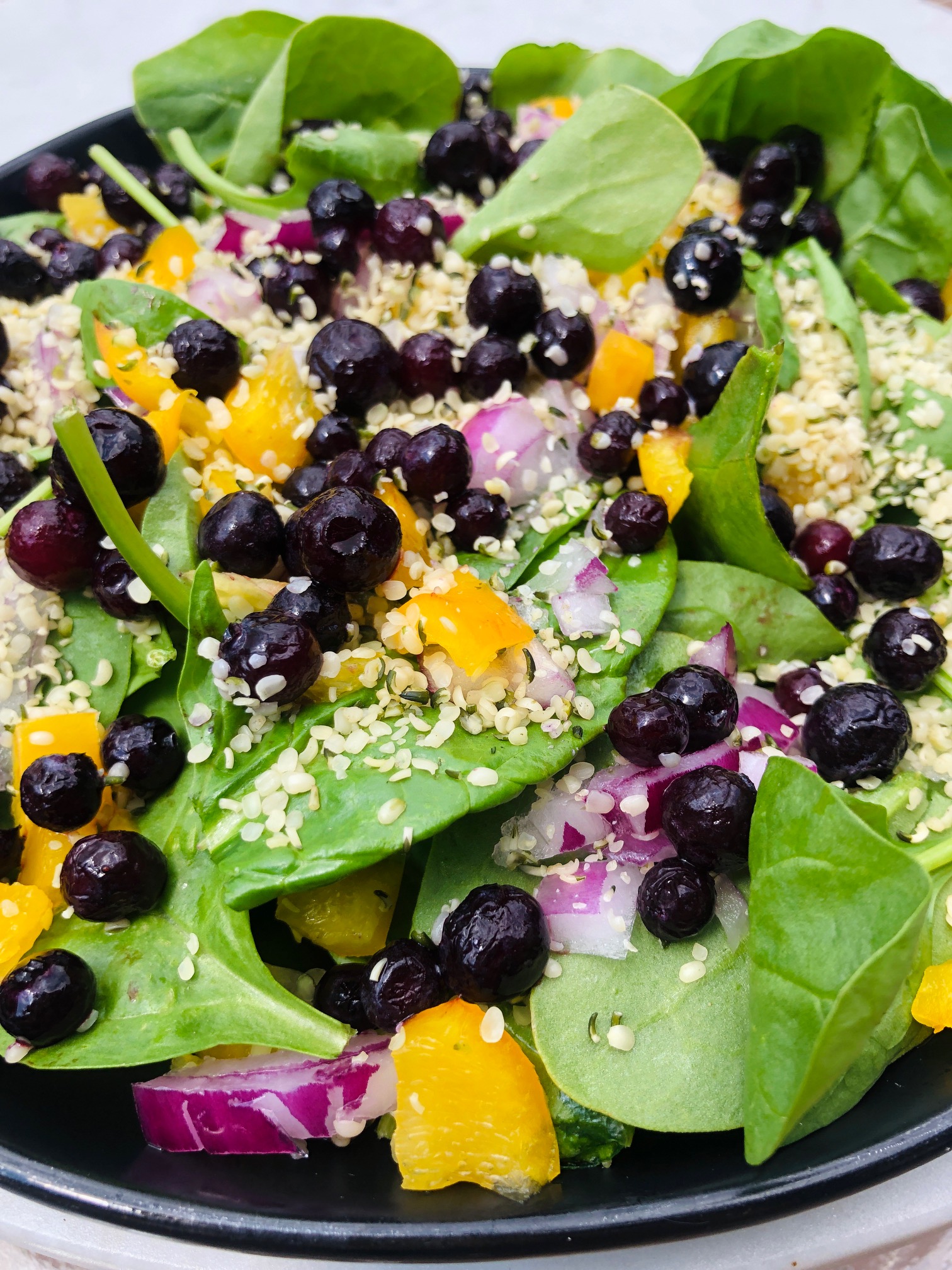 Simple Blueberry Hemp Seed Salad