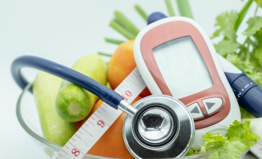 blood glucose meter and stethoscope to manage diabetes for optimal brain health