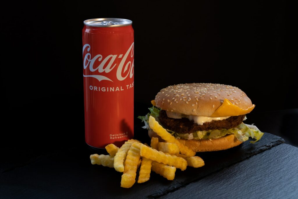 Cheeseburger, Fries and Coca Cola